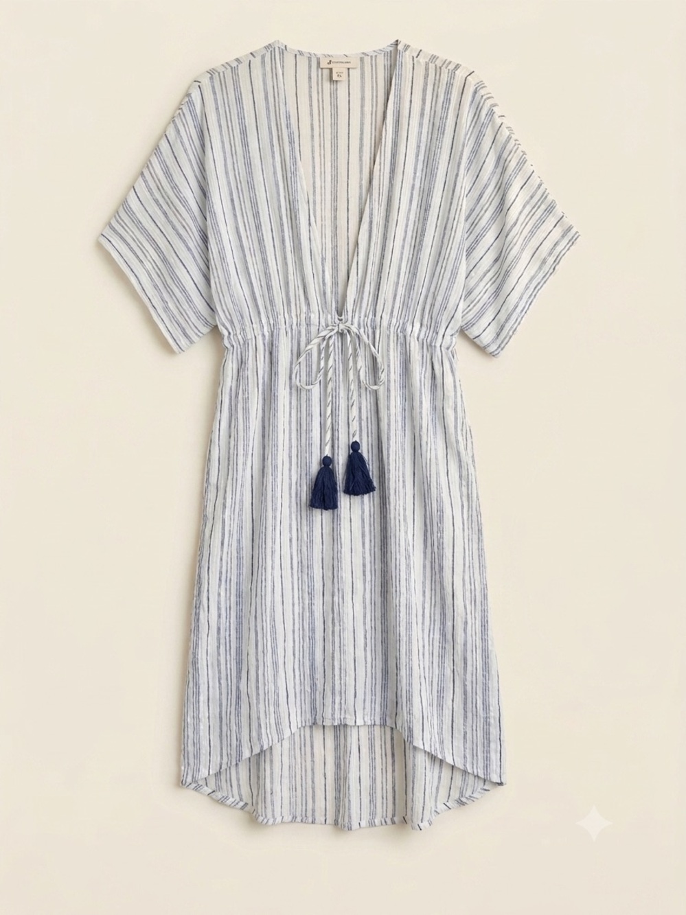 Blue Island Striped Swimwear Cover Up Kimono Dress XS NWOT